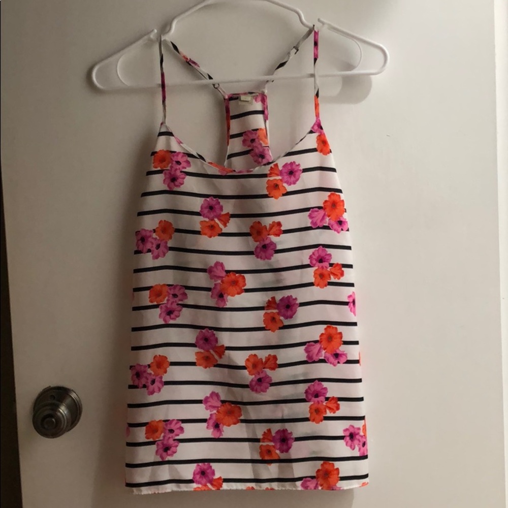 JCrew Blouse with Stripes and Flowers